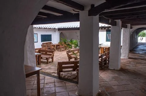 Central square of (Benibeca), Menorca. Stock-Fotos
