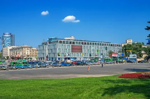 Central square of city Stock Photos