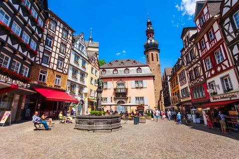 Central square in Cochem, Germany Stock Photos