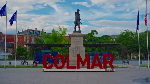 Central square of Colmar in summer, Colmar, France, 30.05.2025 Stock Footage 314432459