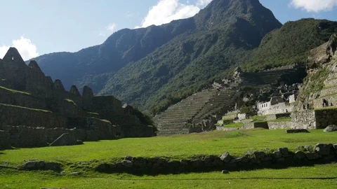 Central Square at The inca city of Machu Picchu in Peru Stock Footage 92890556
