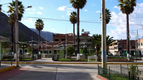 The central square of Jangas, Huaras in the day Stock Footage 164590171