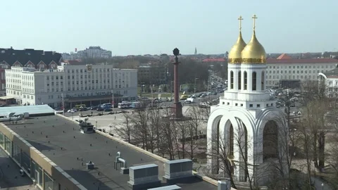 Central square of Kaliningrad. It is Russian host city of FIFA World Cup 2018 Stock Footage 88601220