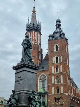 Central square of Krakow Stock Photos