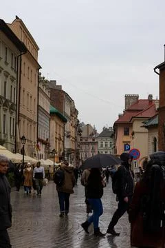 Central square of Krakow Stock Photos