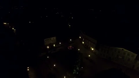 Central Square of the Medieval City of Cesis at Night Stock Footage 263039680