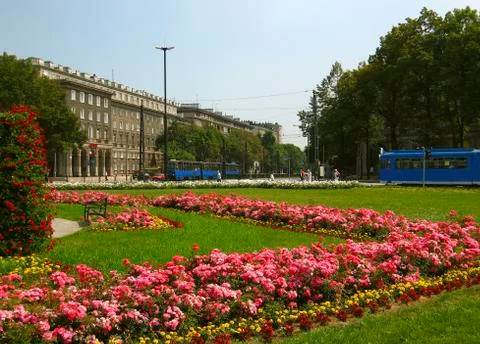 Central square at nowa huta district of krakow, poland Stock Photos