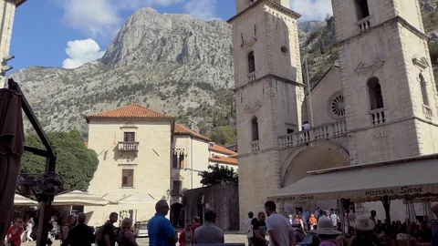 Central Square Of Old Town In Mountainous Area Stock Footage 98872919