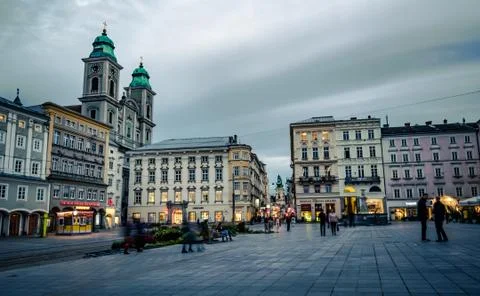 Central square pedestrian zone 스톡 사진