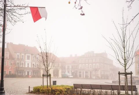 Central Square In Polish Town Stock Photos