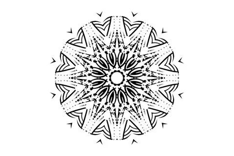 Central Star Mandala Design with Layered Circle Pattern Stock Illustration