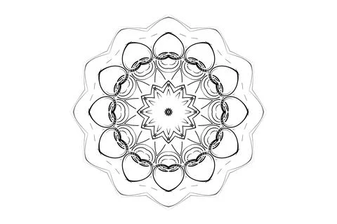 Central Star Mandala Design with Layered Circle Pattern Illustrazione stock