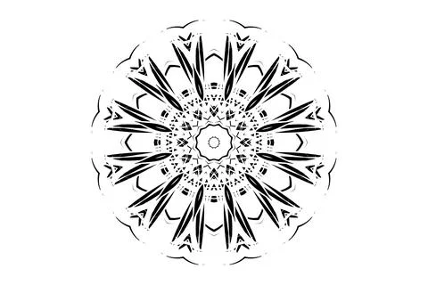Central Star Mandala Design with Layered Circle Pattern 스톡 일러스트