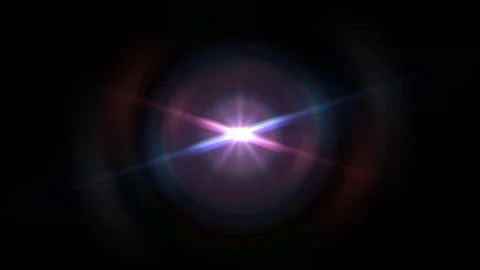 Central star shine rotating 2 optical lens flares shiny bokeh seamless loop Stock Footage 93581933