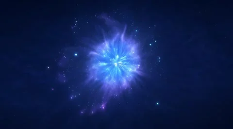 Central starburst explosion within vertical light columns Stock Footage 331458567