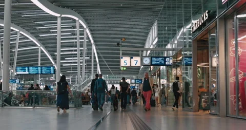 Central Station 8K Crowd Movement Stock Footage 340659188
