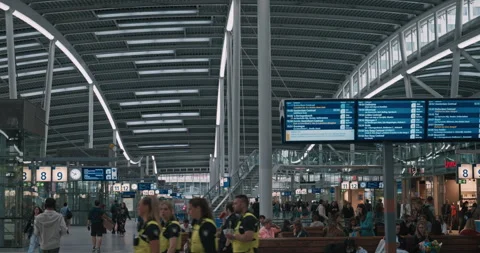 Central Station 8K Crowd Movement in Netherlands Stock Footage 340659565