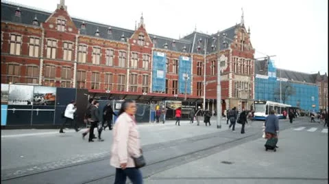 Central Station in Amsterdam the Netherlands Stock Footage