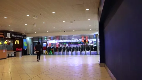 Central Station Empty during Lockdown in Brisbane Stock Footage 158099570