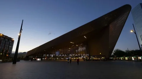 Central Station in Rotterdam Stock Footage 70885917