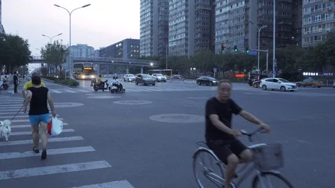 Central street in Beijing Stock Footage 115921501