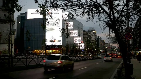 Central street in Bucarest at night Stock-Footage 83737887