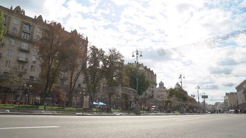 Central Street Of Kiev Stock Footage 127259976