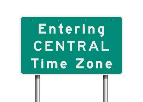 Central Time Zone road sign Stock Illustration