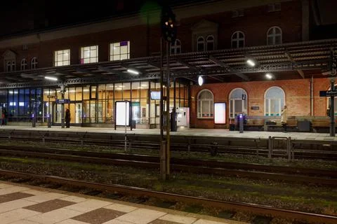 Central train station in Aalborg. Stock Photos