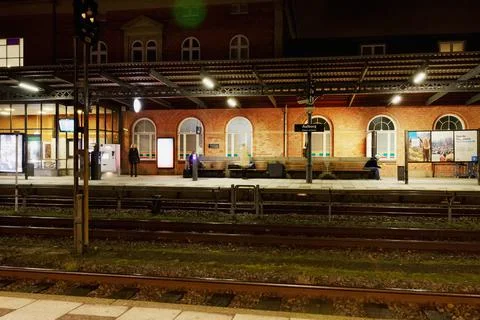 Central train station in Aalborg. Stock Photos