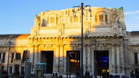 Central train station of Milan - Hyperlapse Stock Footage 101524879