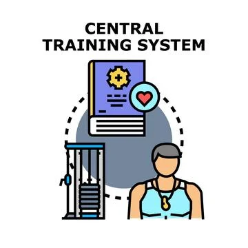 Central training system planning physical fitness program Illustration