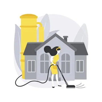 Central vacuum system abstract concept vector illustration. Stock Illustration