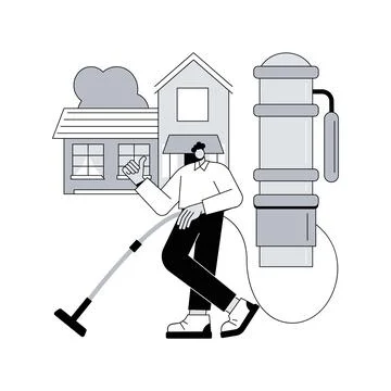 Central vacuum system abstract concept vector illustration. Stock Illustration