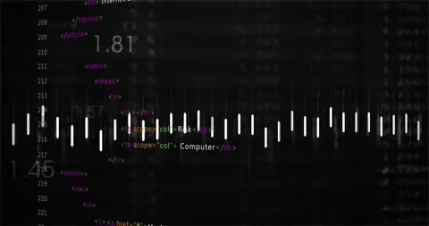 Central visualizer on metric rise, tracing white polyline, pulsing bars, Stock Footage 328468919