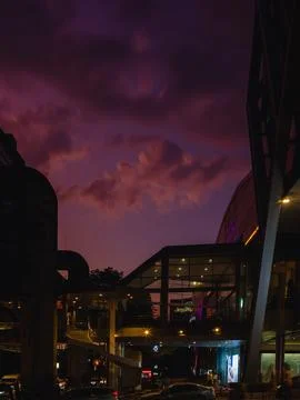 Central world violet night Stock Photos