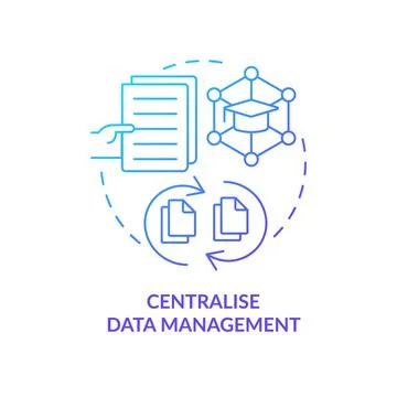 Centralise data management blue gradient concept icon 스톡 일러스트