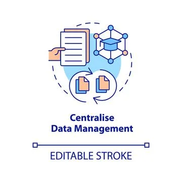 Centralise data management concept icon Stock Illustration