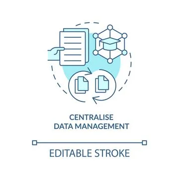Centralise data management turquoise concept icon Illustrazione stock