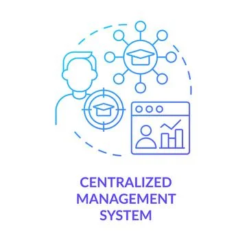 Centralised management system blue gradient concept icon Stockillustratie