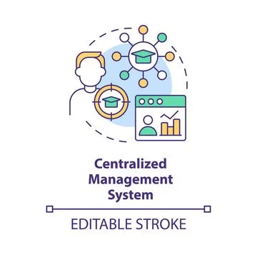 Centralised management system concept icon Illustrazione stock