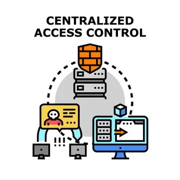 Centralized access control system for data security management Stock Illustration