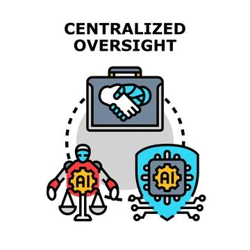 Centralized ai oversight managing ethics and security Stock Illustration