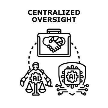 Centralized ai oversight managing ethics and security Stock Illustration