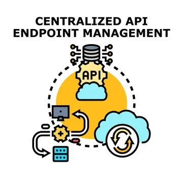 Centralized api endpoint management system illustration Stock Illustration