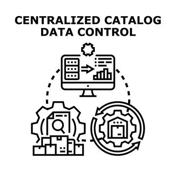 Centralized catalog data control system management Stock-Illustration
