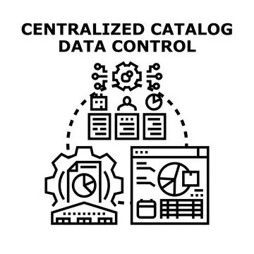 Centralized catalog data control system management Stock Illustration