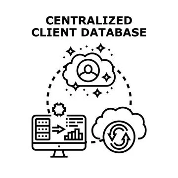 Centralized client database system vector illustration concept イラスト素材