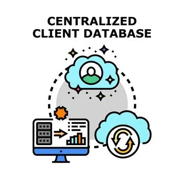 Centralized client database system vector illustration concept イラスト素材