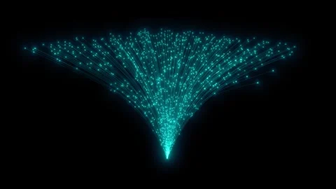 Centralized Cloud Server Processing and Digital Flow Code Animation Stock Footage 335542805